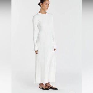 DISSH ADA OFF WHITE LONG SLEEVE MIDI DRESS Off-White Size XL